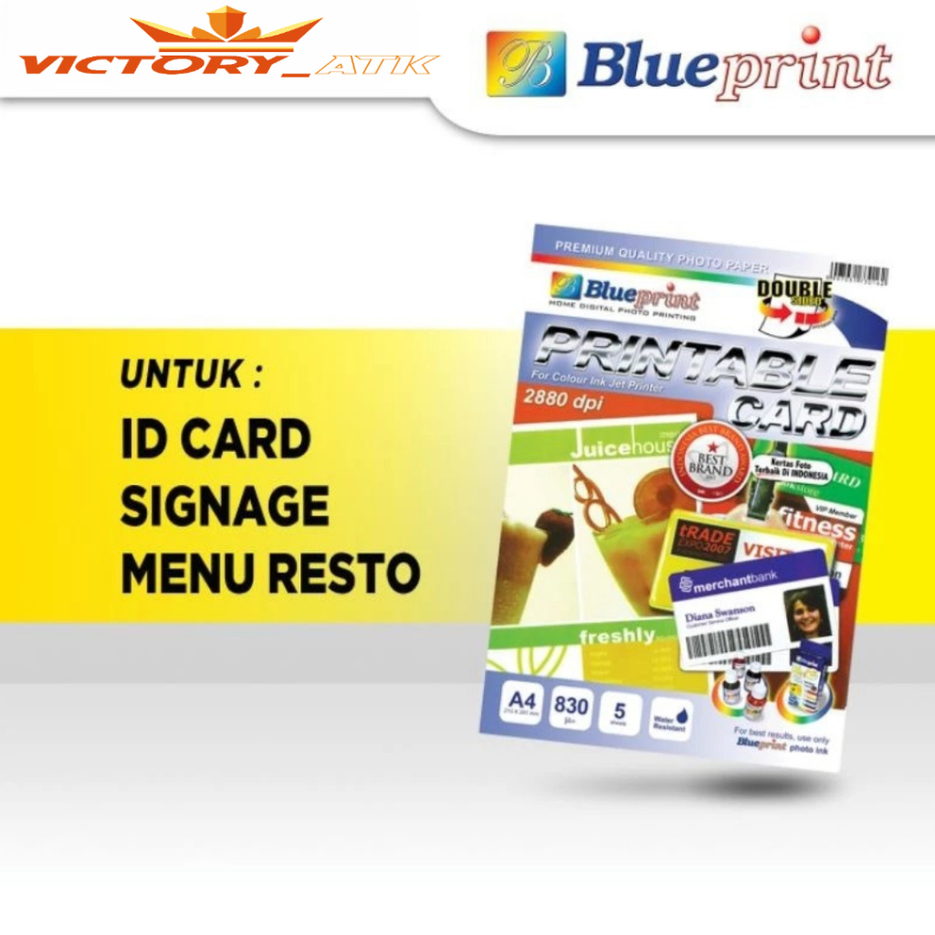 

Kertas PVC ID Card BLUEPRINT Printable Card White Double Side 830 Micron - A4