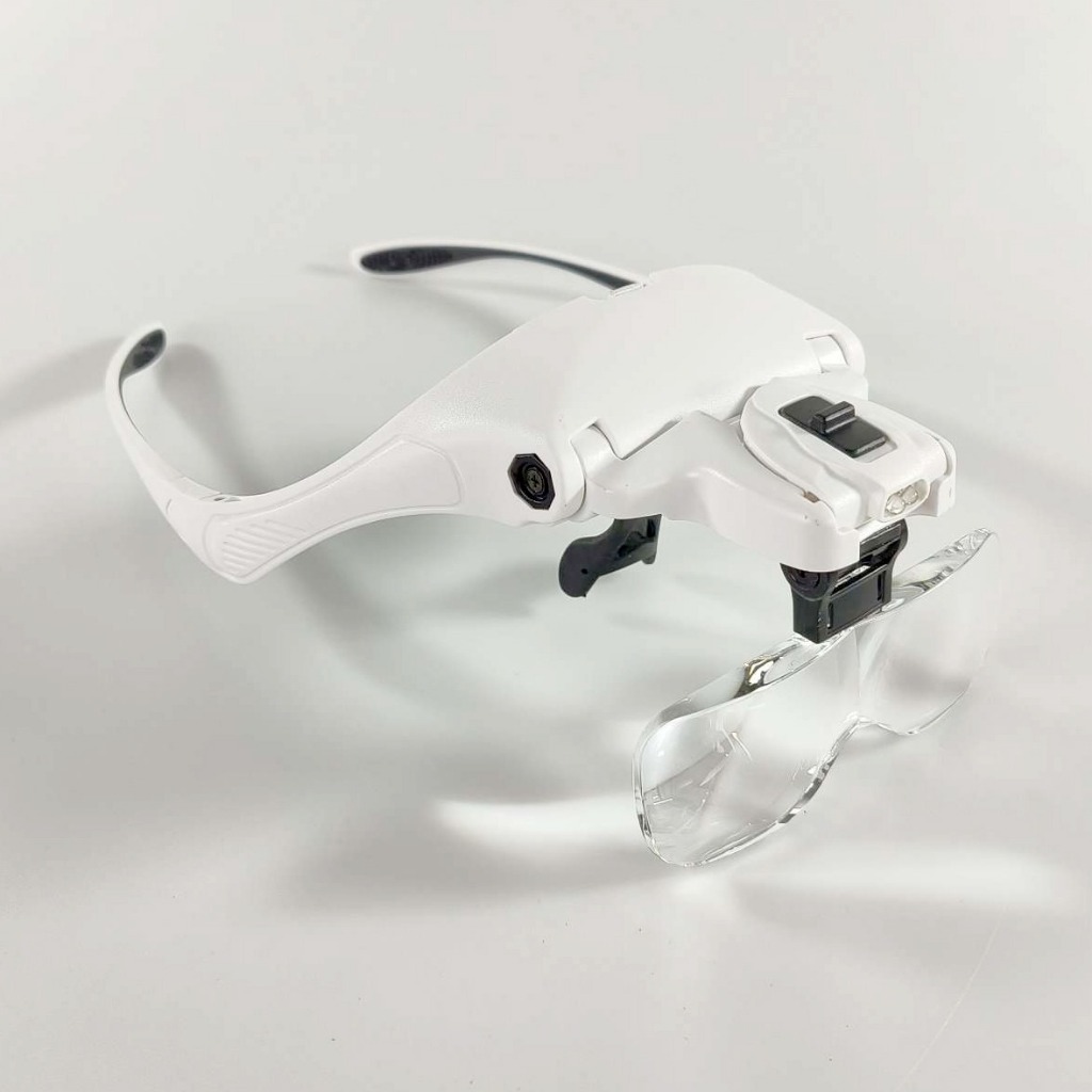 Kacamata Pembesar Reparasi Jam 5x Magnifier 2 LED / Kacamata Zoom Pembesar Reparasi Servise Jam Tang