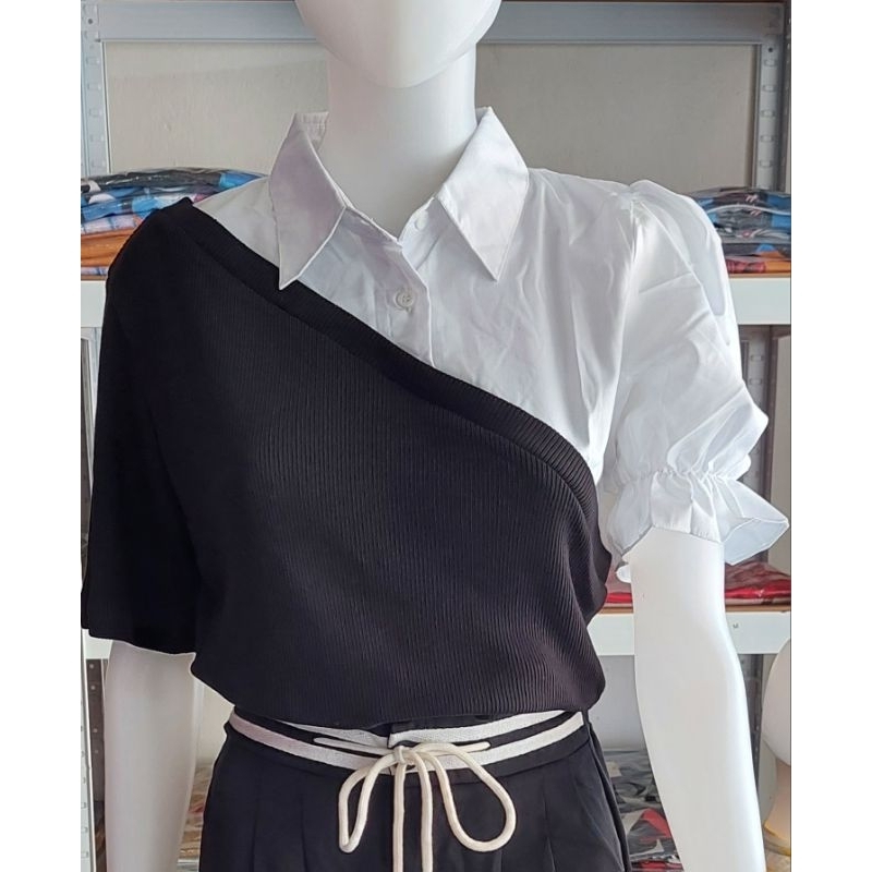 Baju Korean Style Baju Berkerah Wanita Fashion