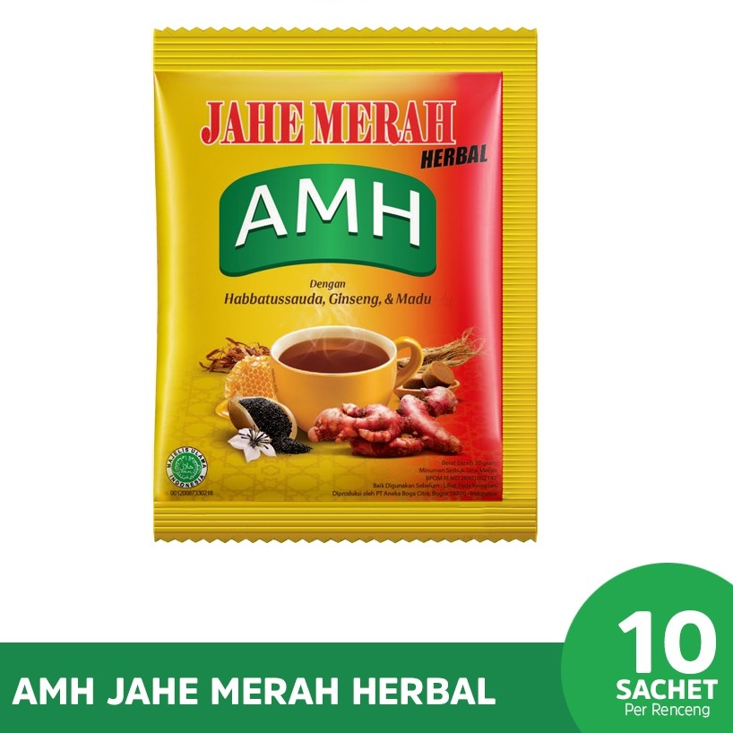 

AMH Jahe Merah Herbal 1 Renceng isi 10 sachet @ 20 gram/sachet