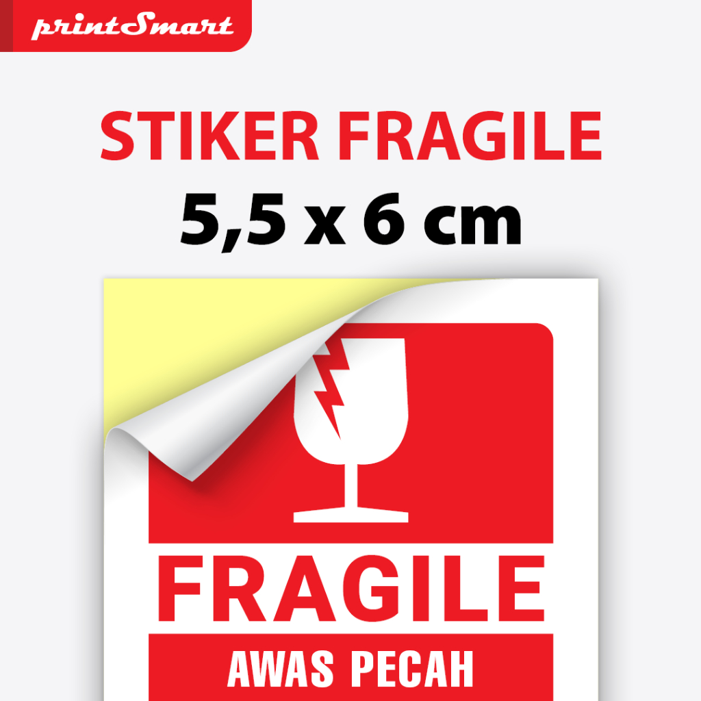 

Stiker Fragile Kecil 5,5 x 6 cm - Stiker Pecah Belah - Stiker Label Kromo