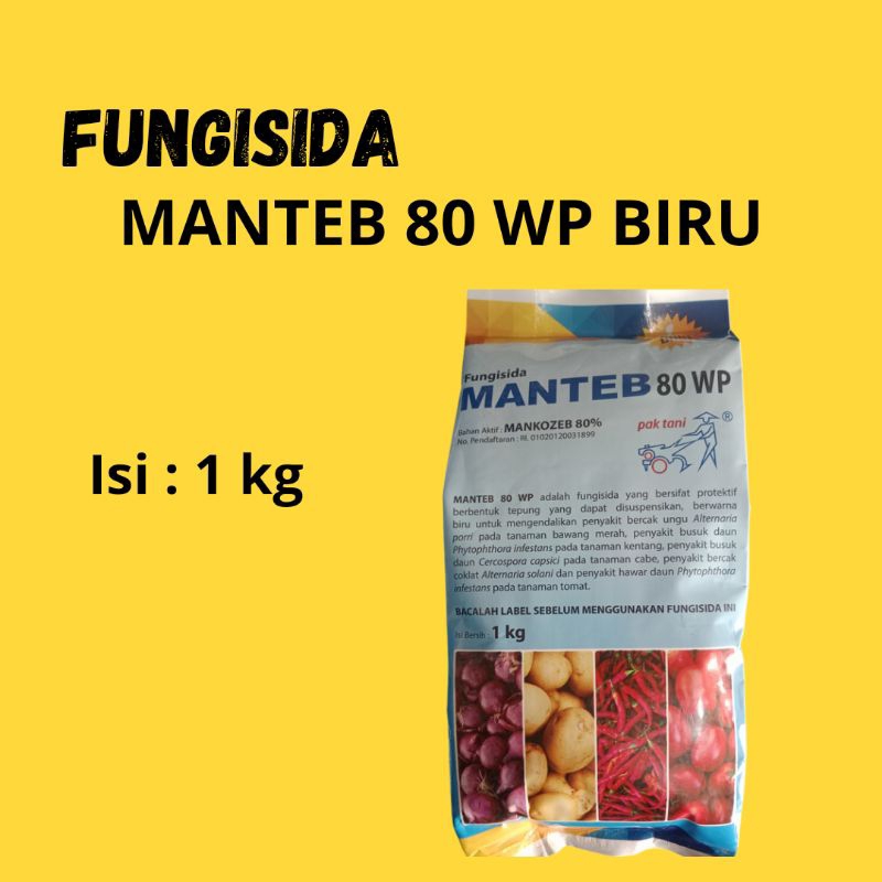 Fungisida (Mankozeb biru) MANTEB 80WP Pak tani 1KG