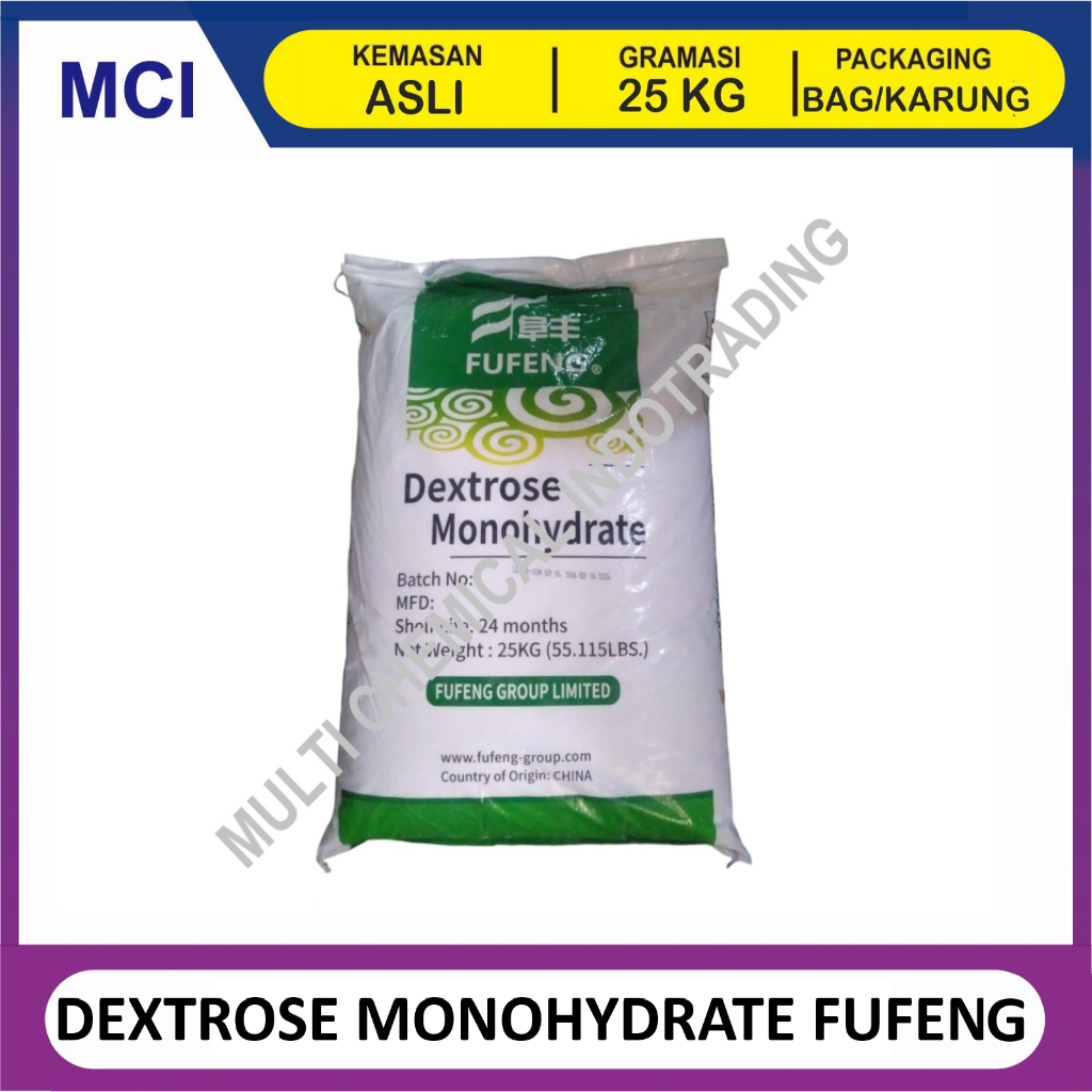 

(KHUSUS GOSEND/INSTANT) DEXTROSE MONOHYDRATE FUFENG / GULA DINGIN DEXTROSE - 1 BAG 25 KG