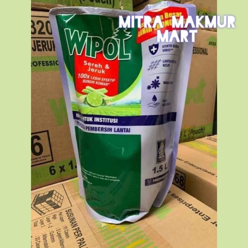 WIPOL 1,5L PROFESSIONAL / WIPOL SEREH JERUK 1,5L / WIPOL 1,5L SEREH JERUK