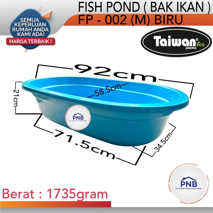 Bak Kolam Ikan / Fishpond Taiwan M BIRU (KHUSUS CARGO)