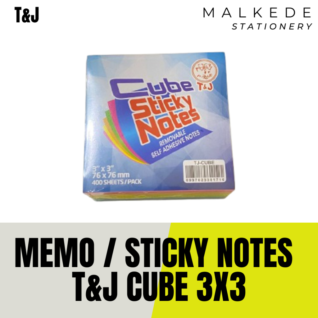 

MEMO / STICKY NOTES T&J | T&J CUBE | 76x76MM / 3x3 INCH