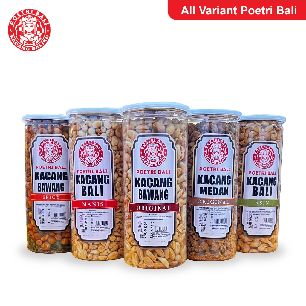 

Official Kacang Poetri Bali Toples Besar All Varian (Original,Spicy,Asin,Medan dan Manis)