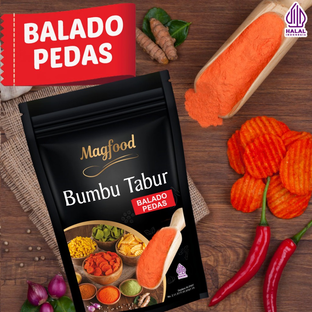 

Magfood Bumbu Tabur Rasa Balado Pedas [100g / 500g / 1kg]