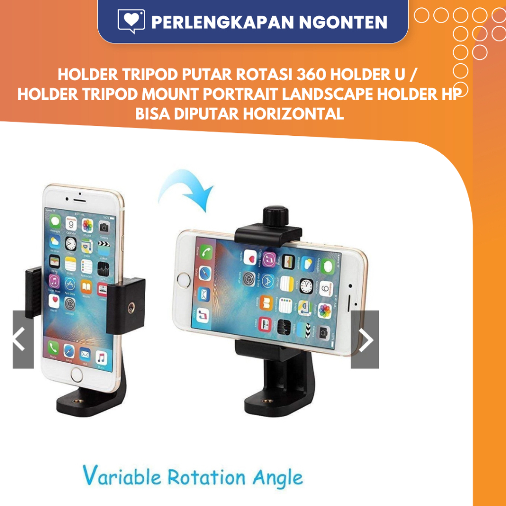 HOLDER U TRIPOD PUTAR ROTASI 360 HOLDER U / HOLDER TRIPOD MOUNT PORTRAIT LANDSCAPE HOLDER HP BISA DI