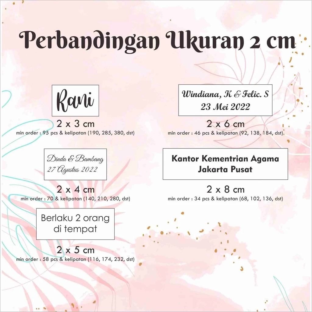 

Custom ukuran Stiker Transparan / Cromo / Souvenir / Nama Uk Kecil 1 cm, 2 cm