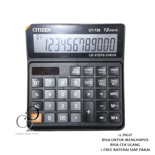 

TOKODUACICI Kalkulator Citizen CT-738 12 digits Kalkulator Dagang Citizen CT 738