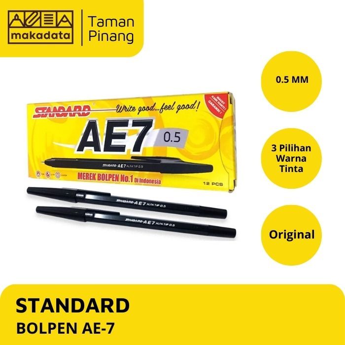 

BALLPOINT / BOLPEN / PULPEN STANDARD AE-7 0.5 MM (1PACK)