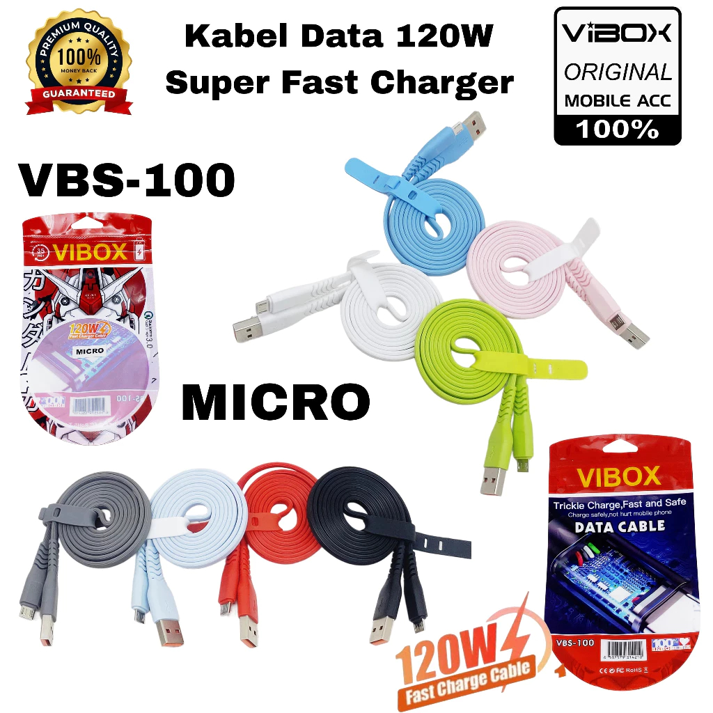 Kabel Data VIBOX VBS-100 Kabel Charger VIBOX VBS100 Kabel Casan VIBOX VBS-100 Fast Charging