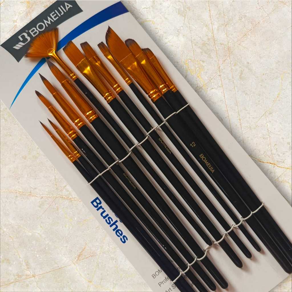 

Brush Kuas Lukis Set Isi 12 Pcs - Premium Quality Artist Paint Bahan Nylon