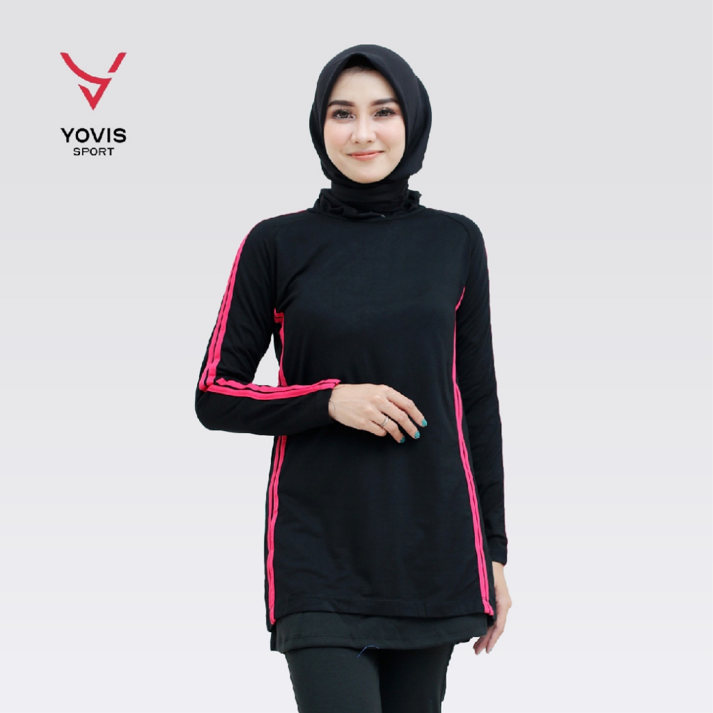 BIG PROMO Baju senam wanita Yovis Sport /atasan panjang