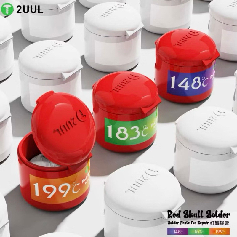 Timah cair 2UUL Red Skull Solder Paste for Repair 148℃ 183℃ 199℃ 50GR