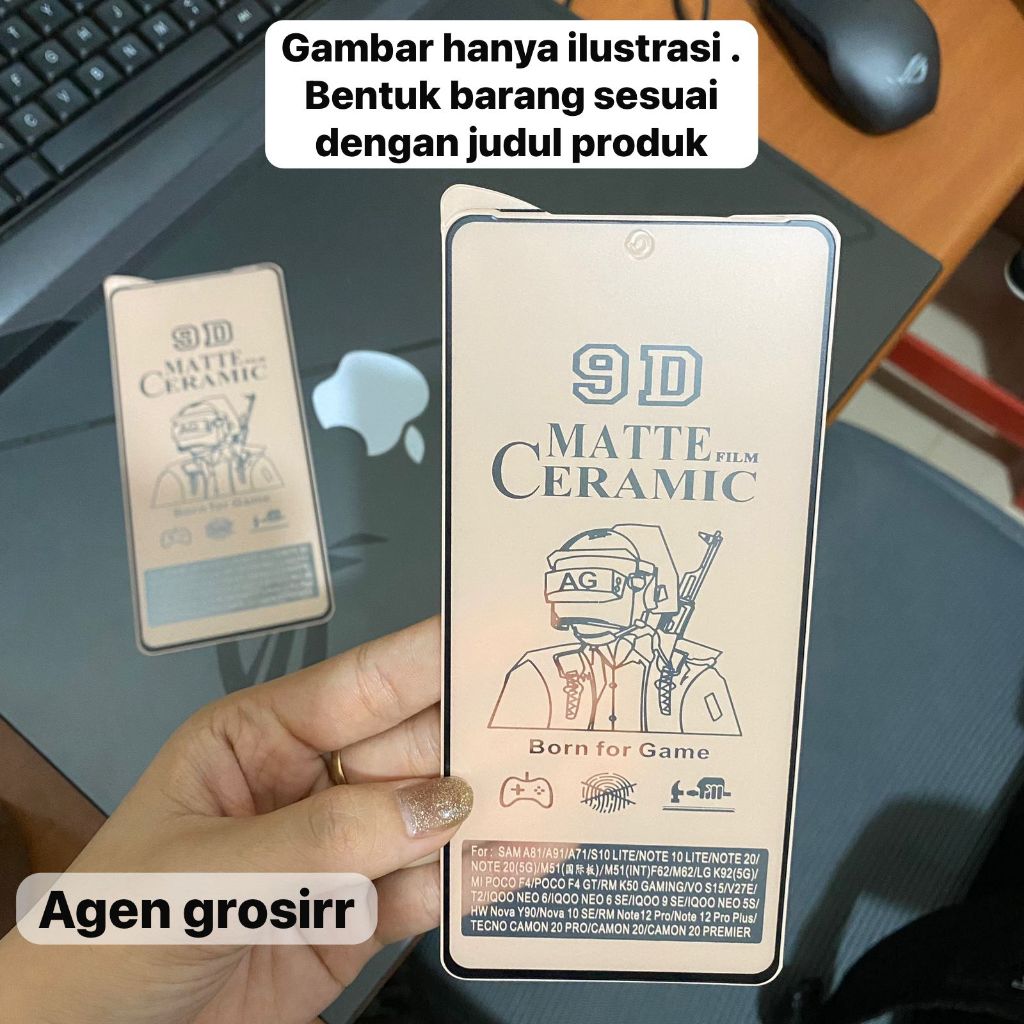 agen grosir Anti Gores OPPO A92 / OPPO A52 / OPPO A72 / OPPO A54 Ceramic MATTE Full Screen AntiPecah