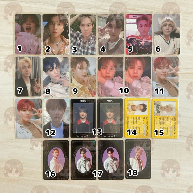 PHOTOCARD TAEYONG JOHNNY DOYOUNG TEN MARK HENDERY RENJUN JENO JAEMIN CHENLE RESONANCE PT 1 2 KIHNO A