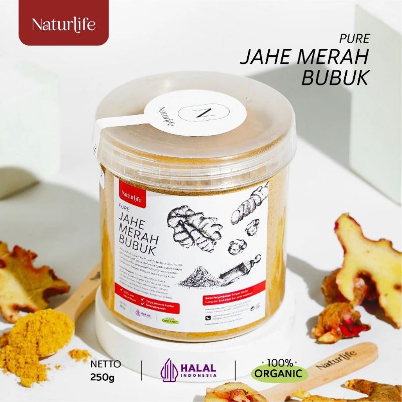 

Jahe merah Bubuk Naturlife 250mg 100% jahe merah murni