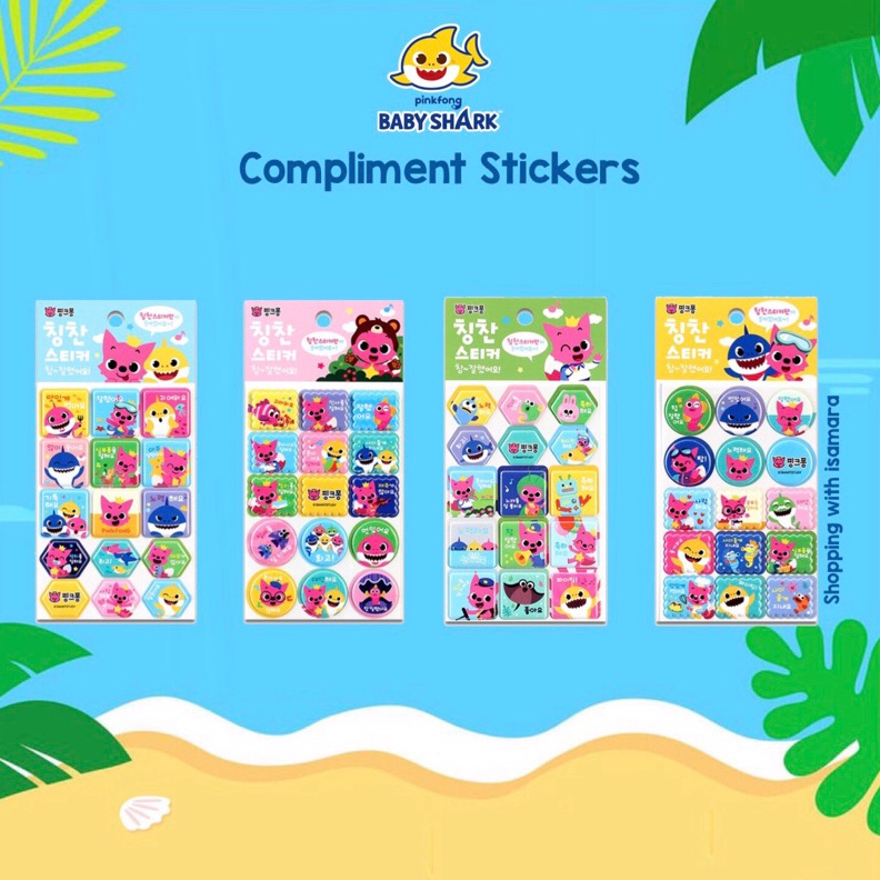 ART S1O8 Pinkfong Baby Shark Compliment Stickers
