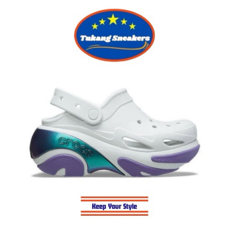 Sepatu Sandal Unisex Crocs Bubble Crush Reflector Clog Moonlight CCR2107431NK