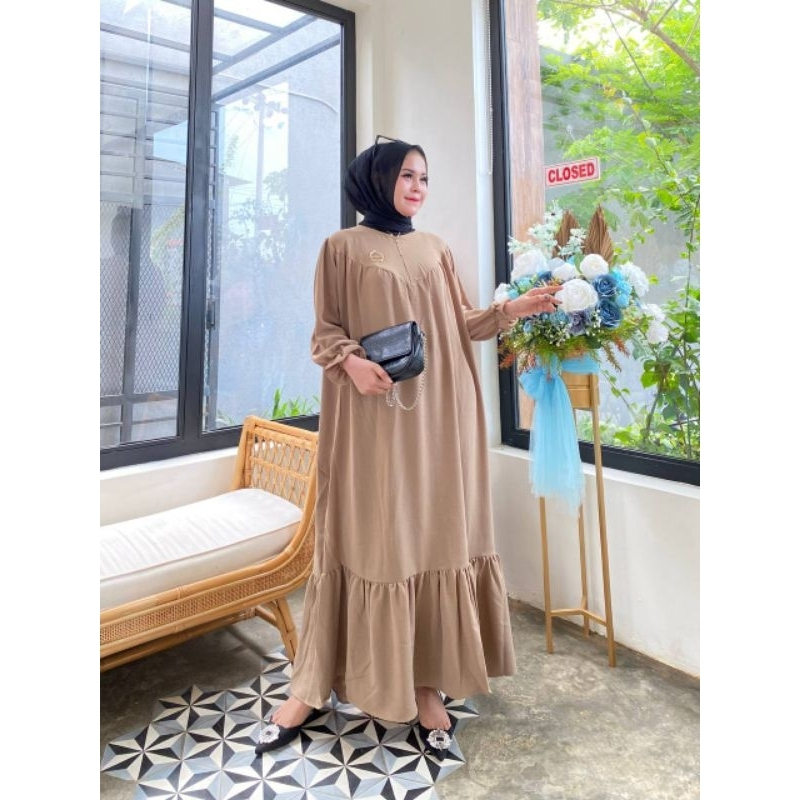 Baju Gamis Jumbo Mewah Terbaru LD 130 LD 140 XXXL Sampai XXXXL Jenna