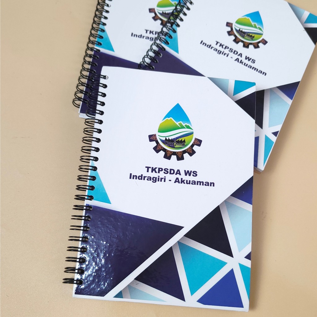 

Blocknot / Notes / notebook Jilid Spiral atau LEM ukuran A5 Custom untuk seminar kit