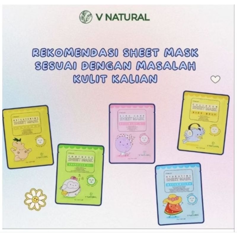 V NATURAL SHEET MASK 25gr