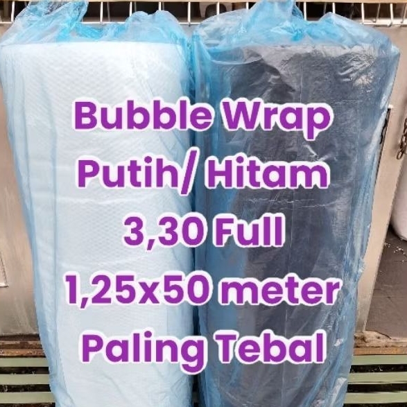 

1 Rol|1,25x50 m|3,3 KG|Bubble wrap Tebal PUTIH/ HITAM LEBIH TEBAL dari MP MULIAPACK