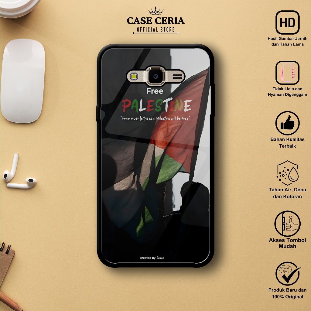 Case SAMSUNG J2 PRIME - Casing SAMSUNG J2 PRIME Motif PALESTINE - Silikon Case - Softcase Glass Kaca