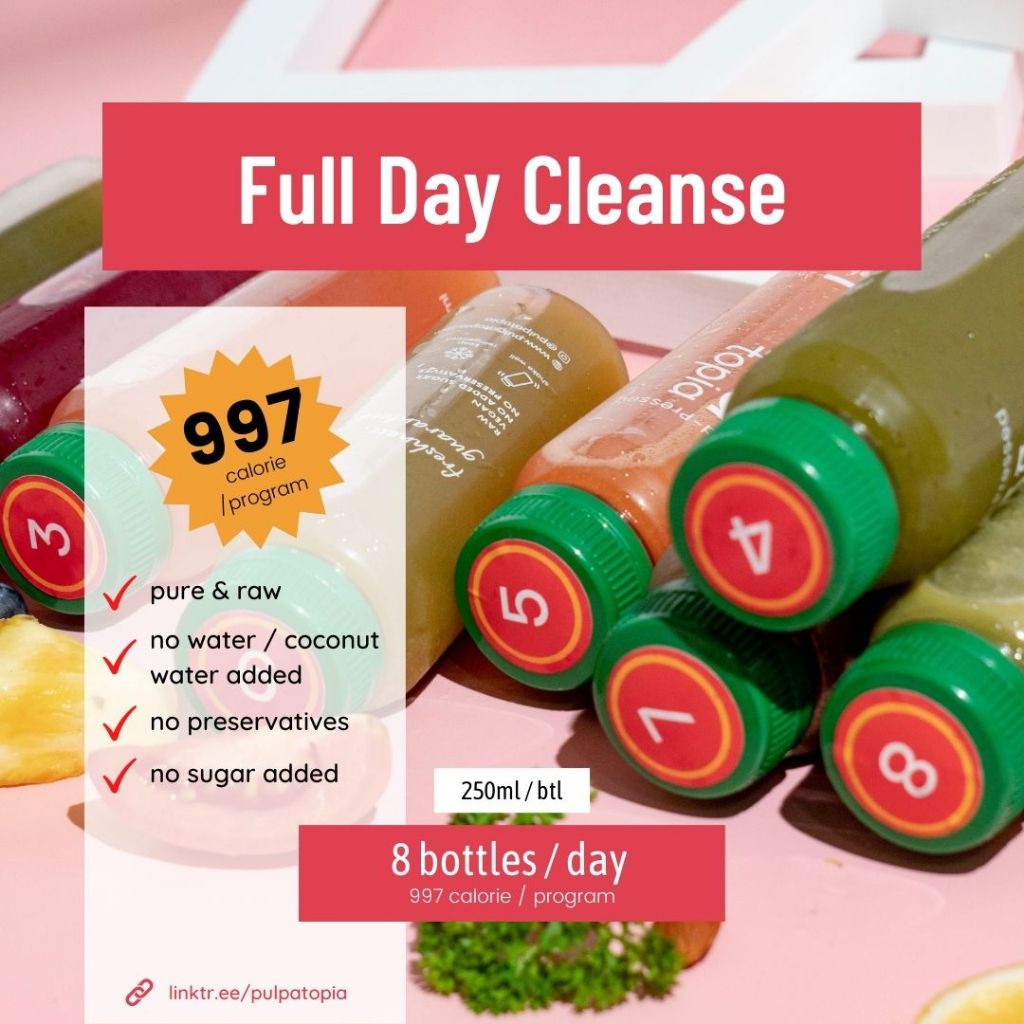 

PAKET DETOX Cold Pressed Juice Full-Day Cleanse with Almond Milk - Juice Cleanse - Jus Sehat - Diet Detox Pulpatopia