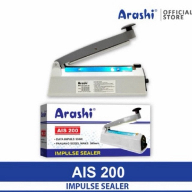 Arashi Impulse Sealer AIS 200 mm - Las Plastik - Sealer Makanan - Tahan