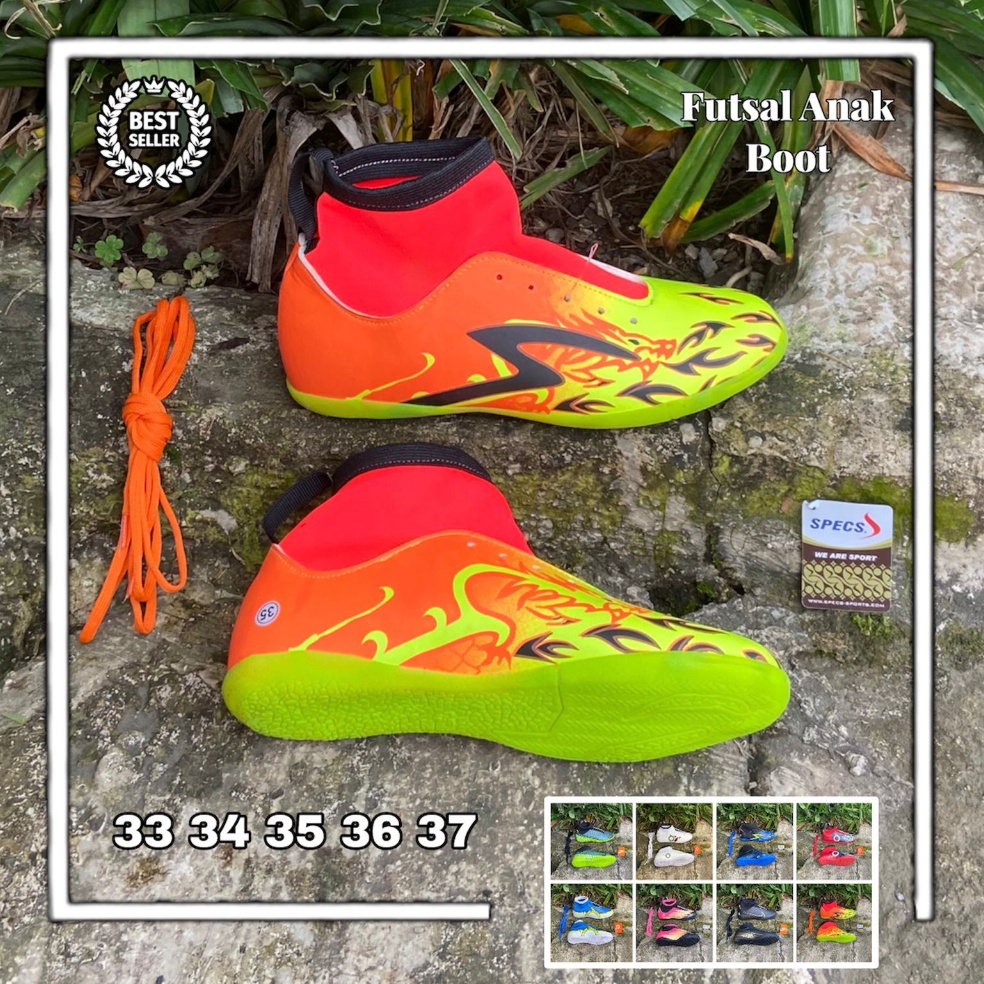 Top Product Sepatu Futsal Anak Boots Sol Karet Lentur Specs Dragon Termurah