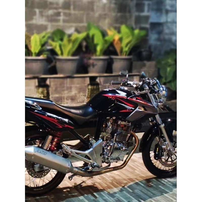 Striping lis sticker standar ori honda tiger revo 2013 hitam lis merah stiker tiger hitam merah 2013