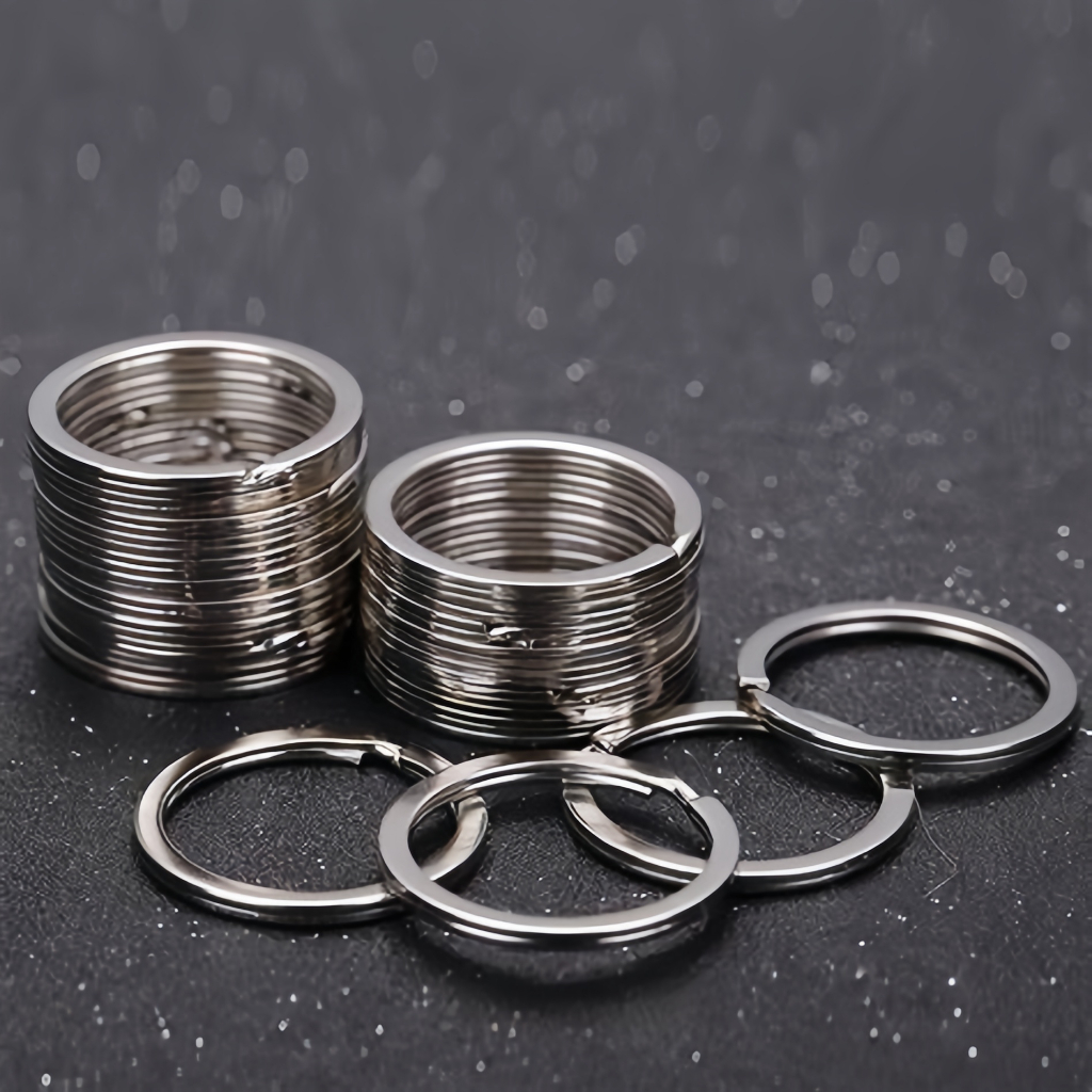 100Pcs Gantungan Kunci Terpisah 22Mm 28Mm Ring Pengait & Hiasan Gantungan Kunci Datar