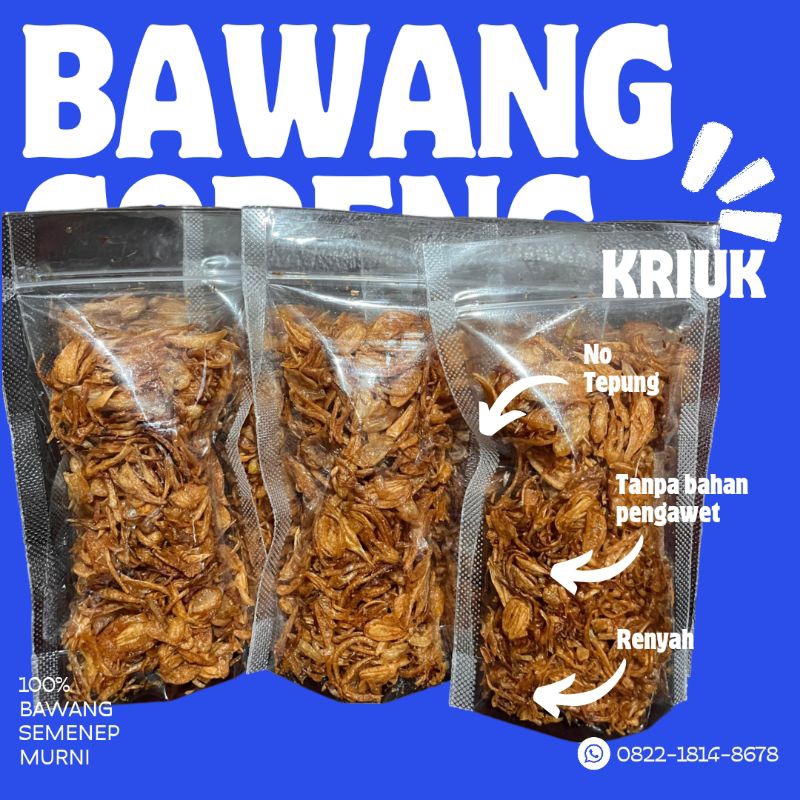 

BAWANG GORENG PREMIUM ASLI SUMENEP PAKER 3 PCS 55 GRAM