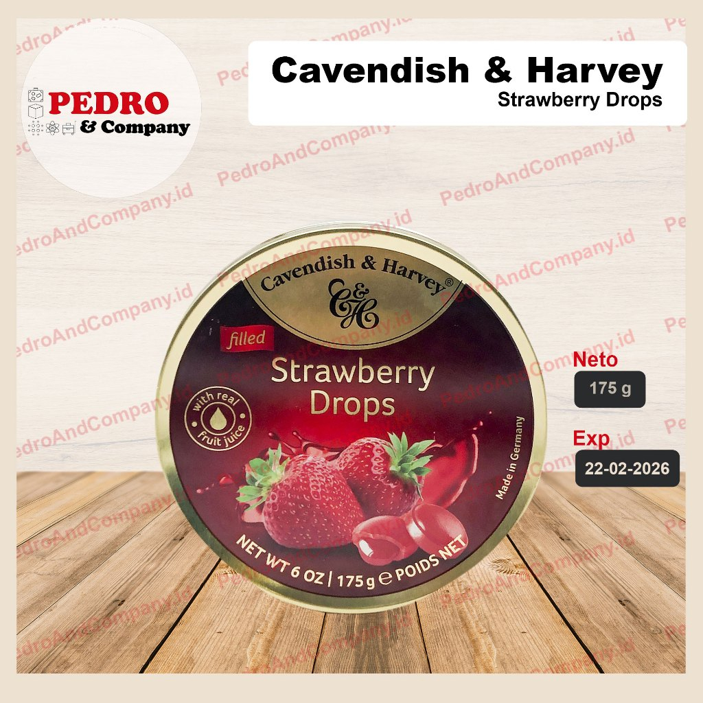 

Cavendish harvey strawberry stoberi drops 175gram - permen buah import