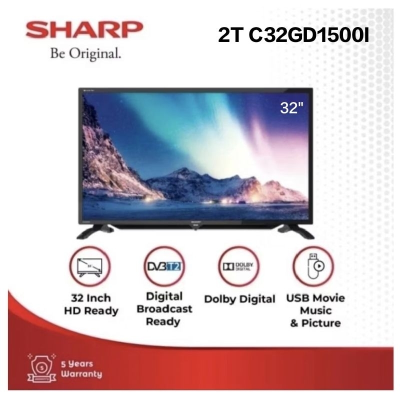 TV LED 32 Inch Sharp Digital 2T C32GD1500I Diagonal 80 Cm