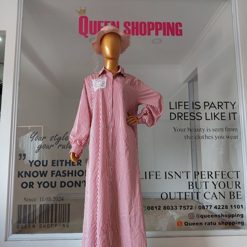 GAMIS STRIPE WANITA IMPORT BANGKOK