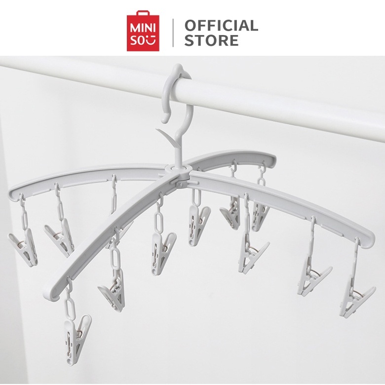 Miniso Foldable Clothespin Hanger - Grey/Gantungan Jepitan Lipat Miniso - Abu-abu