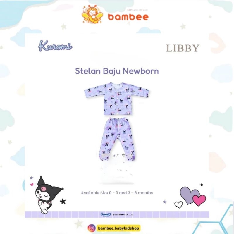 LIBBY Setelan Baju Celana Panjang Newborn Sanrio