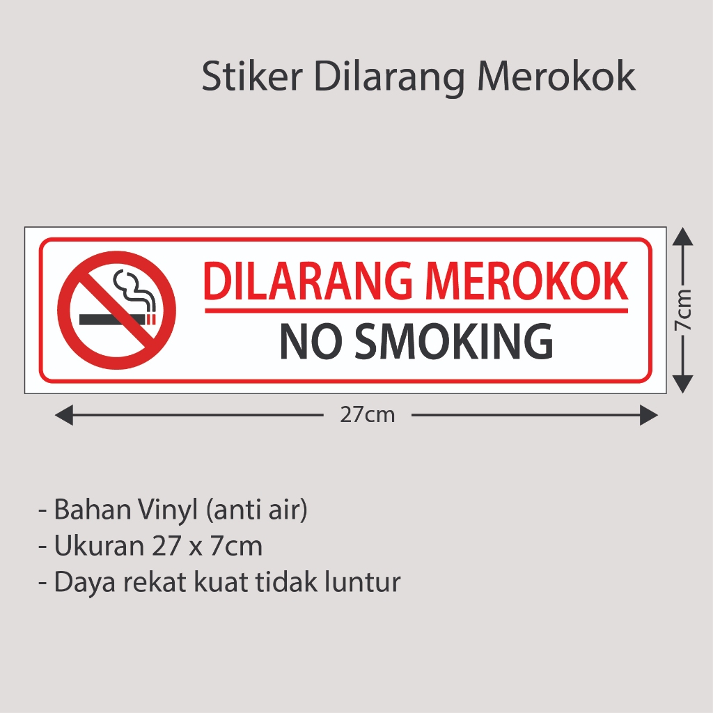 

Stiker Sign Dilarang Merokok Sticker No Smoking stiker vinyl anti air waterproof