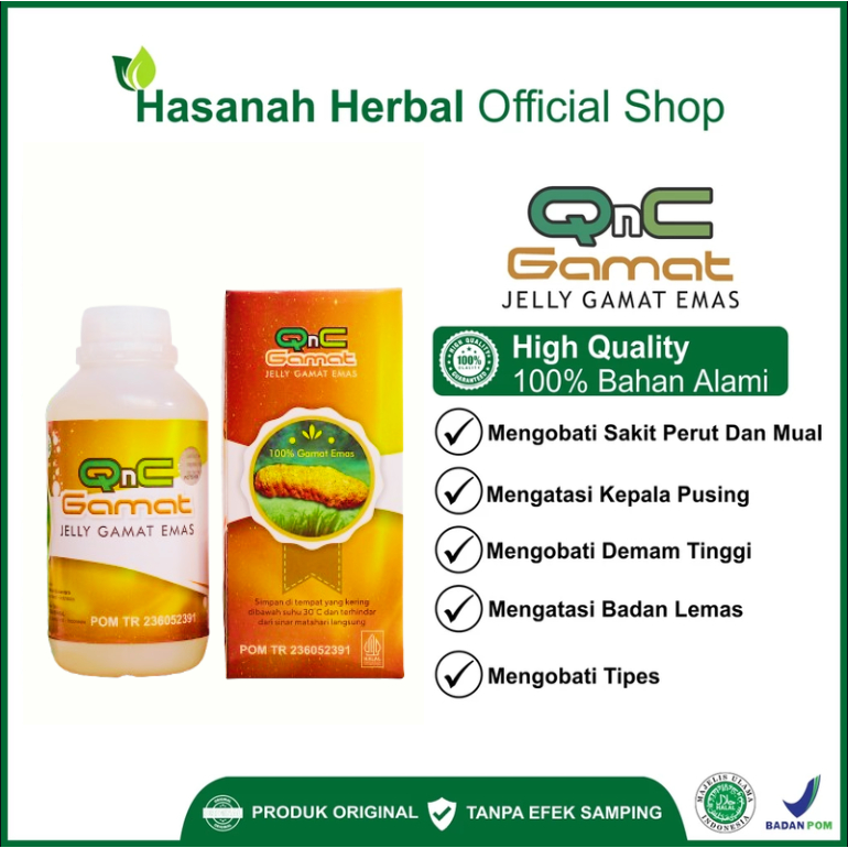 Obat Tipes Types Typus cina dan Demam Tinggi Untuk Anak & Dewasa QnC Jelly Hamat Emas Herbal