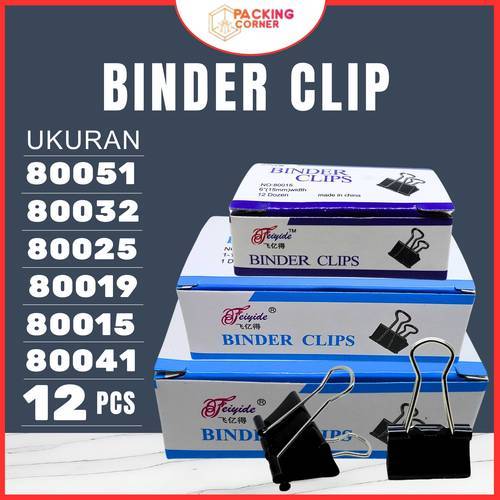 

1 Box 12 Pcs Binder Klip 105 107 111 155 200 260 Clip Penjepit Kertas Binder 51MM Bukan Joyko 1 Dozen