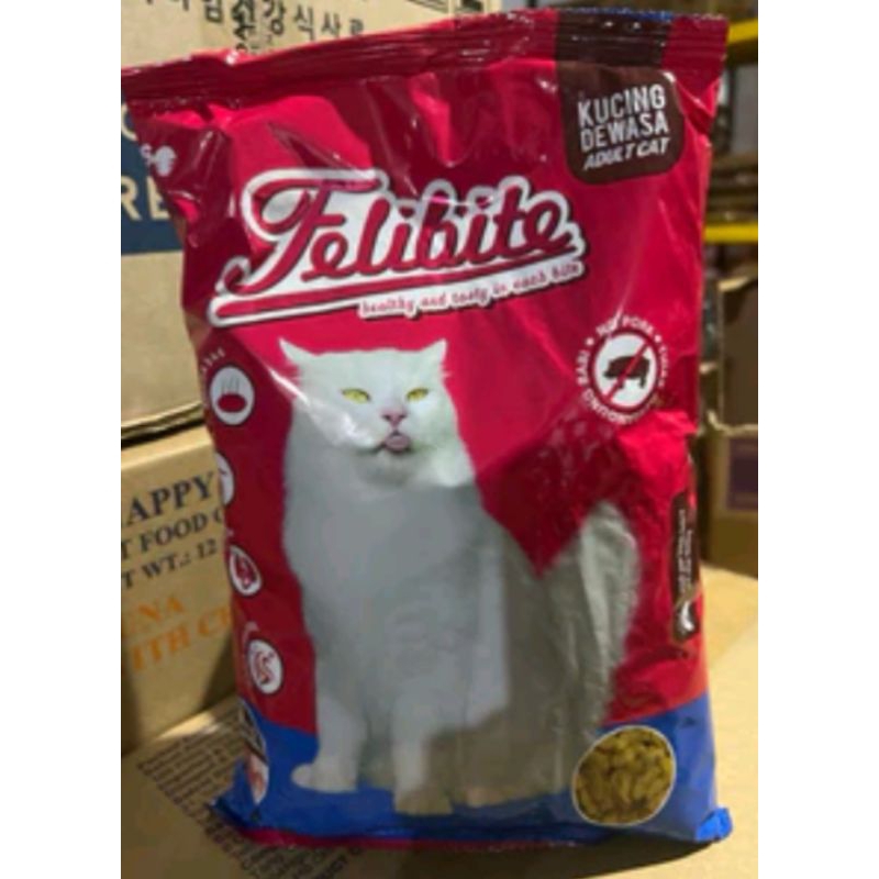makanan kucing felibite 500gr freshpack - makan kucing felibite bentuk ikan 500gr