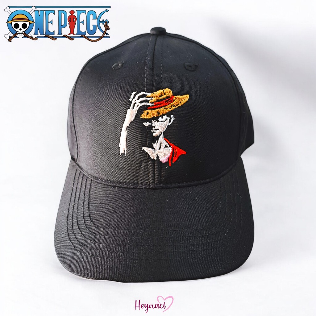 HEYNACI - TOPI ONE PIECE LUFFY - TOPI ANIME - BASEBALLCAP BORDIR ONE PIECE - TOPI ONE PIECE - TOPI A