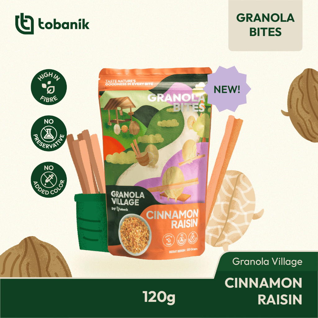 

Snack Granola Village Cinnamon Raisin Bites 120 Gram