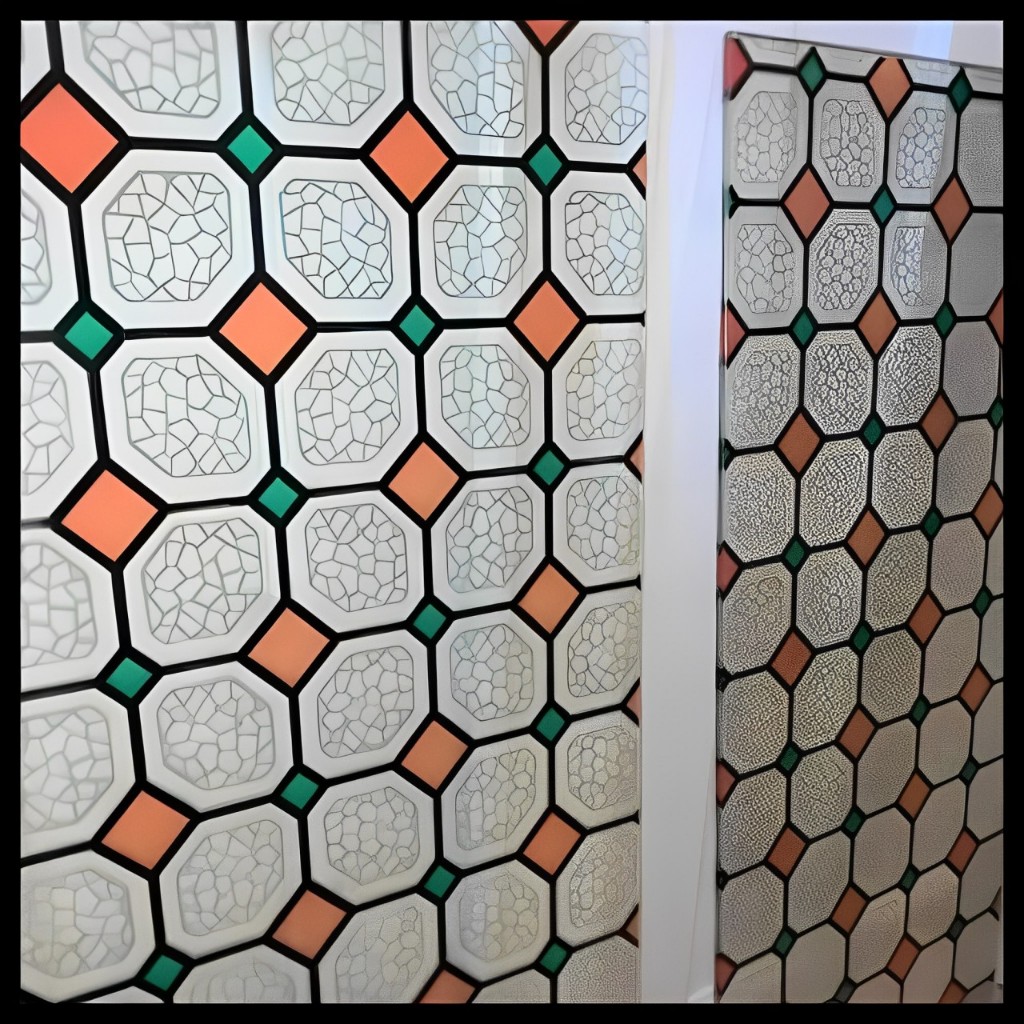 Sticker kaca motif patri, lebar 90cm , sanblast motif untuk kaca jendela