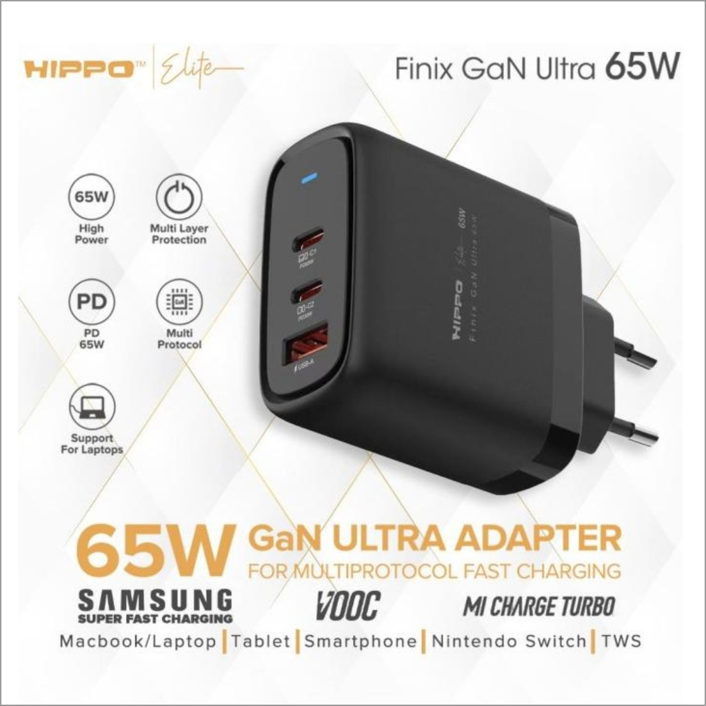 Adaptor Charger HIPPO FINIX Support Fast Charging