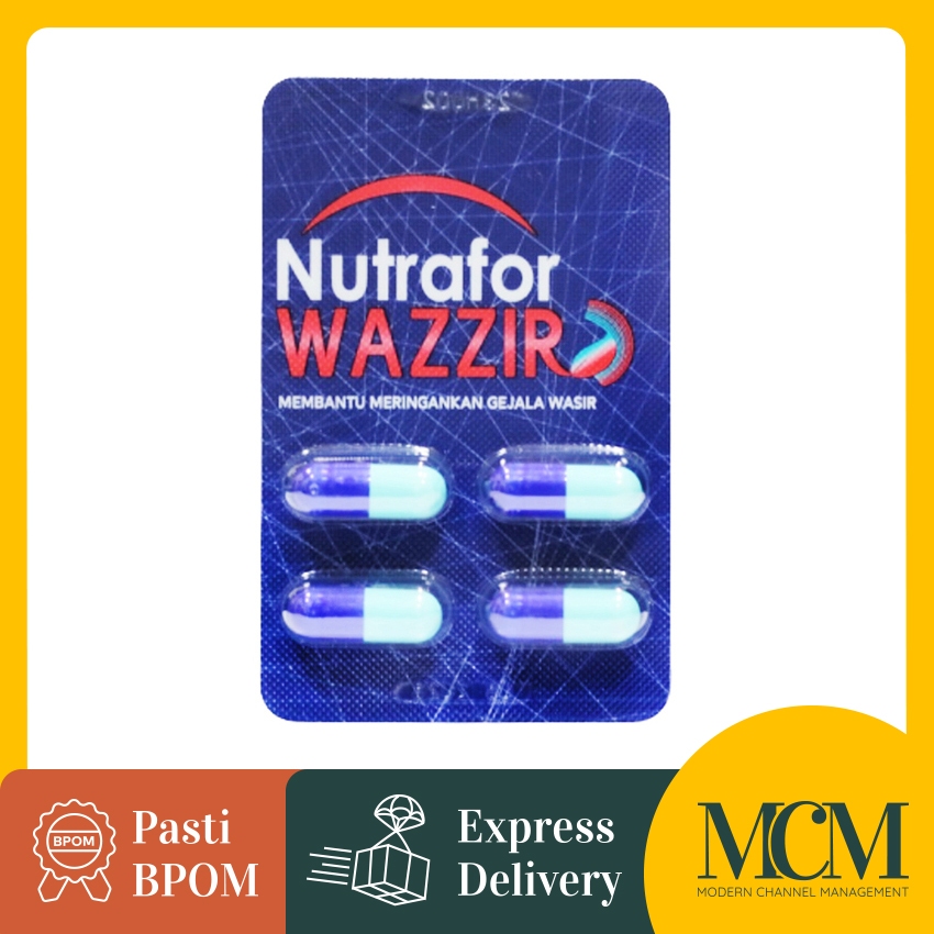 Nutrafor Wazzir - 4 Kapsul - Mengurangi Gejala Wasir